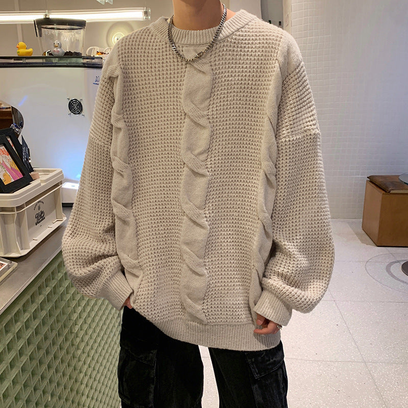 Round Neck Sweater Men's Autumn And Winter Style American Retro